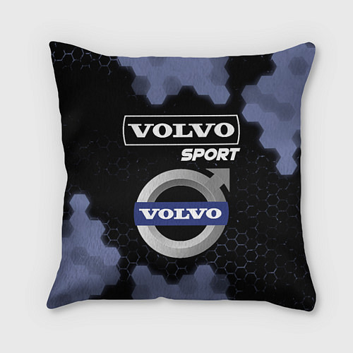 Подушка квадратная VOLVO Sport Соты / 3D-принт – фото 1