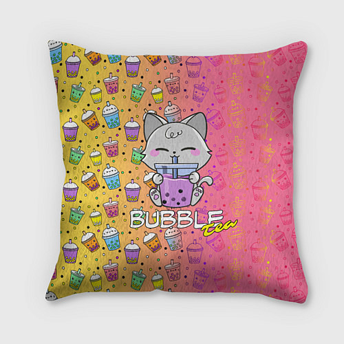 Подушка квадратная Bubble Tea - Бабл Ти / 3D-принт – фото 1