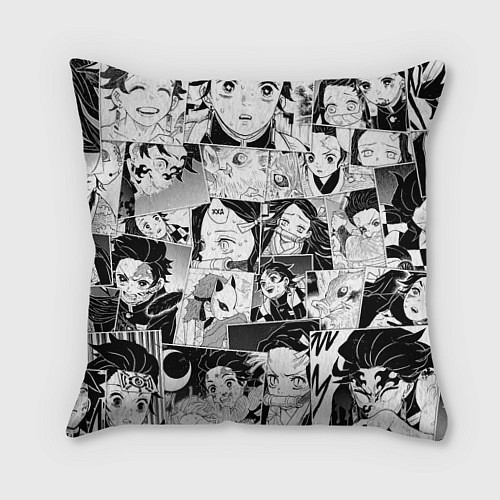 Подушка квадратная Клинок рассекающий демонов паттерн / 3D-принт – фото 1