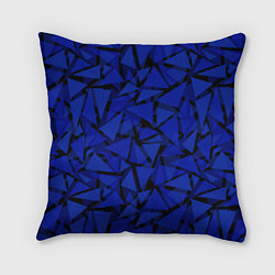 Подушка квадратная Синие треугольники-геометрический узор, цвет: 3D-принт