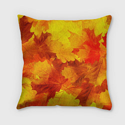 Подушка квадратная Желтые-листья, цвет: 3D-принт