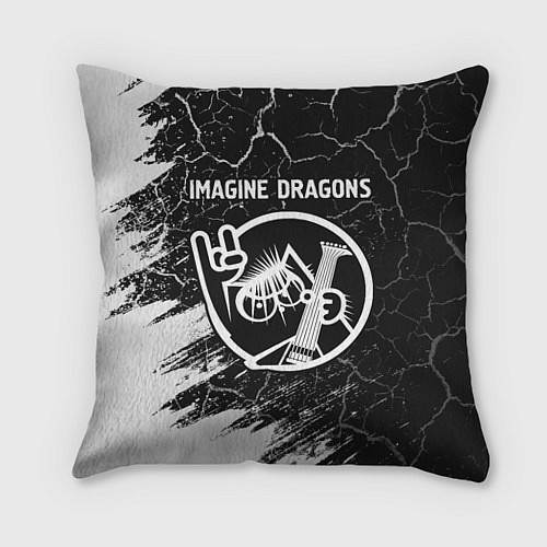 Подушка квадратная Imagine Dragons - КОТ - Краски / 3D-принт – фото 1