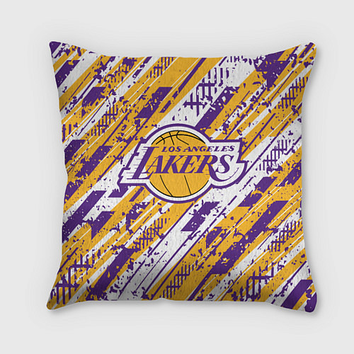 Подушка квадратная LAKERS ЛОС-АНДЖЕЛЕС ЛЕЙКЕРС / 3D-принт – фото 1