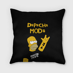 Подушка квадратная Depeche Mode Гомер Симпсон рокер, цвет: 3D-принт