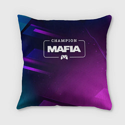 Подушка квадратная Mafia Gaming Champion: рамка с лого и джойстиком н