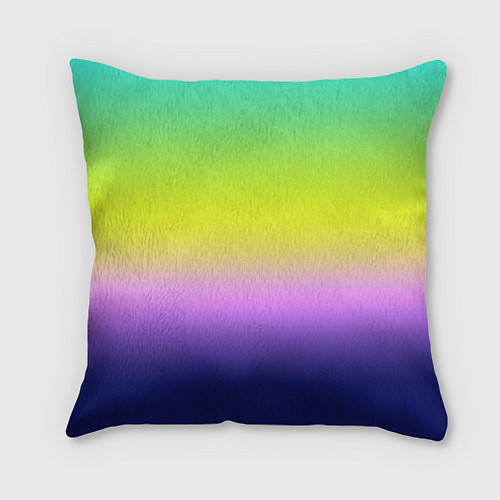Подушка квадратная Разноцветный размытый фон градиент / 3D-принт – фото 1
