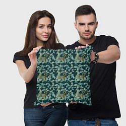 Подушка квадратная Листья в 3D абстракция, цвет: 3D-принт — фото 2