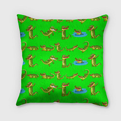 Подушка квадратная CHARMING CROCODILES, цвет: 3D-принт