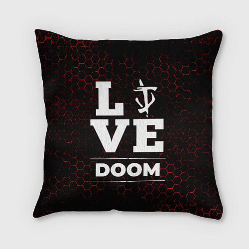 Подушка квадратная Doom Love Классика / 3D-принт – фото 1