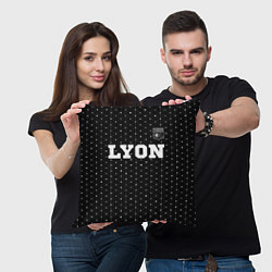 Подушка квадратная Lyon Sport на темном фоне, цвет: 3D-принт — фото 2