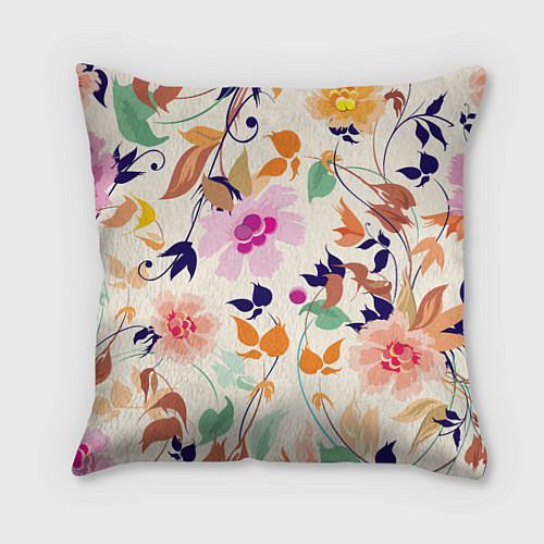 Подушка квадратная Summer floral pattern / 3D-принт – фото 1