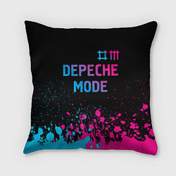 Подушка квадратная Depeche Mode Neon Gradient, цвет: 3D-принт