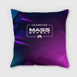 Подушка квадратная Mass Effect Gaming Champion: рамка с лого и джойст, цвет: 3D-принт