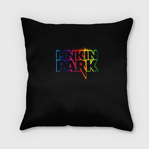 Подушка квадратная Linkin Park neon / 3D-принт – фото 1