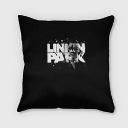 Подушка квадратная Linkin Park логотип с фото, цвет: 3D-принт