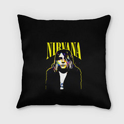 Подушка квадратная Рок - группа Nirvana, цвет: 3D-принт