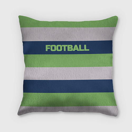 Подушка квадратная Цветные полосы текст футбол Text football colored / 3D-принт – фото 1