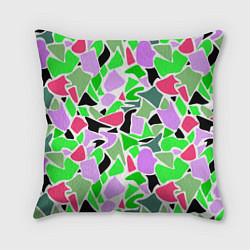 Подушка квадратная Abstract pattern green pink spots, цвет: 3D-принт