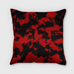 Подушка квадратная Черно-красная абстракция, цвет: 3D-принт