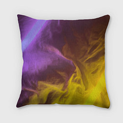 Подушка квадратная Неоновые фонари на шёлковой поверхности - Фиолетов, цвет: 3D-принт