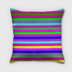 Подушка квадратная Multicolored neon bright stripes