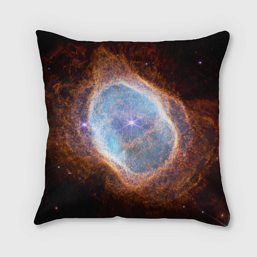 Подушка квадратная Туманность Южное кольцо наблюдаемое телескопом Уэб / 3D-принт – фото 1