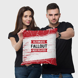 Подушка квадратная Fallout: красные таблички Best Player и Ultimate, цвет: 3D-принт — фото 2