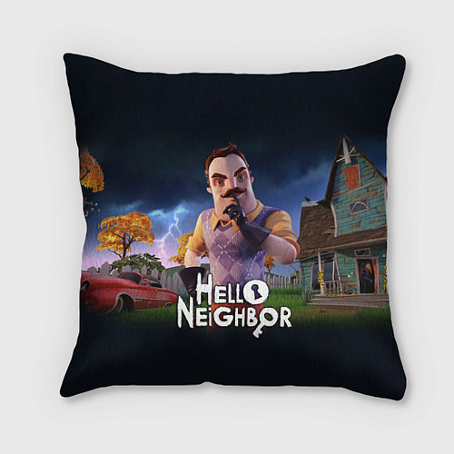 Подушка квадратная Hello Neighbor игра Привет сосед / 3D-принт – фото 1