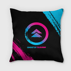 Подушка квадратная Ghost of Tsushima Neon Gradient