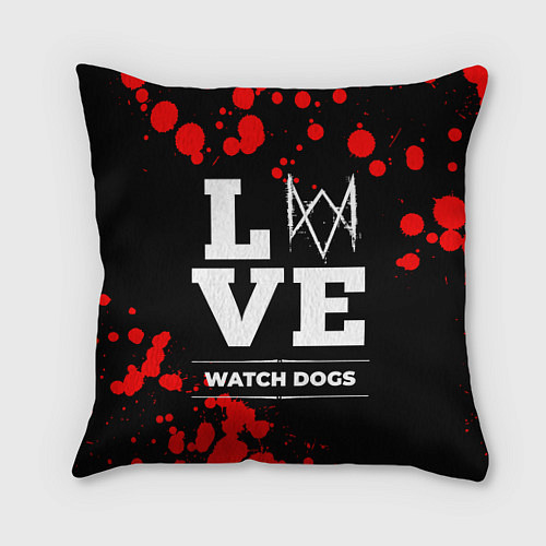 Подушка квадратная Watch Dogs Love Классика / 3D-принт – фото 1