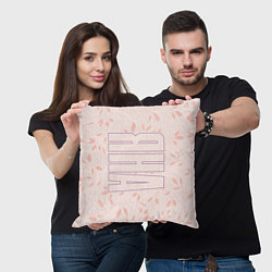 Подушка квадратная Имя Яна по-вертикали с розовым фоном, цвет: 3D-принт — фото 2