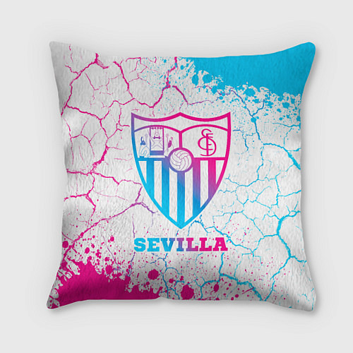 Подушка квадратная Sevilla FC Neon Gradient / 3D-принт – фото 1