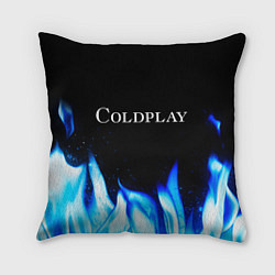 Подушка квадратная Coldplay Blue Fire, цвет: 3D-принт