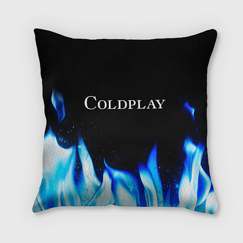 Подушка квадратная Coldplay Blue Fire / 3D-принт – фото 1