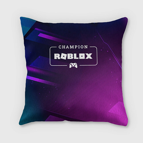 Подушка квадратная Roblox Gaming Champion: рамка с лого и джойстиком / 3D-принт – фото 1