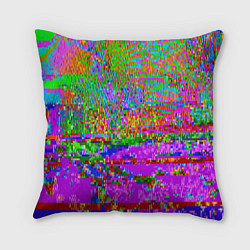 Подушка квадратная Пиксельный глитч-арт паттерн, цвет: 3D-принт