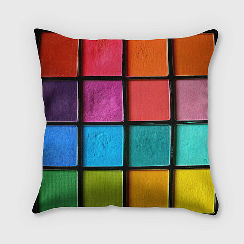 Подушка квадратная Абстрактный набор красок-паттернов / 3D-принт – фото 1