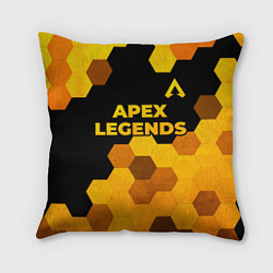 Подушка квадратная Apex Legends - gold gradient: символ сверху, цвет: 3D-принт