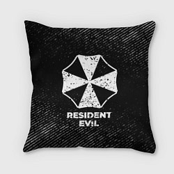 Подушка квадратная Resident Evil с потертостями на темном фоне