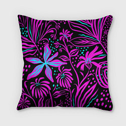 Подушка квадратная Purple flowers pattern