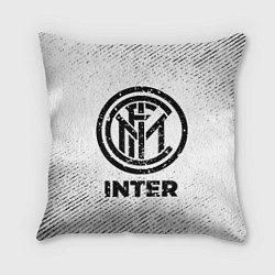 Подушка квадратная Inter с потертостями на светлом фоне