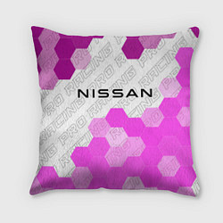 Подушка квадратная Nissan pro racing: символ сверху, цвет: 3D-принт