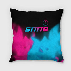 Подушка квадратная Saab - neon gradient: символ сверху