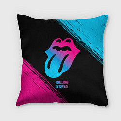 Подушка квадратная Rolling Stones - neon gradient