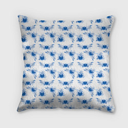 Подушка квадратная Blue floral pattern, цвет: 3D-принт