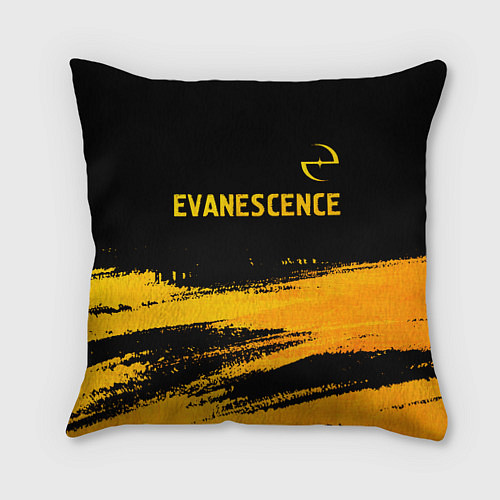 Подушка квадратная Evanescence - gold gradient: символ сверху / 3D-принт – фото 1