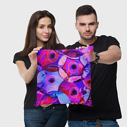 Подушка квадратная Диски CD - паттерн, цвет: 3D-принт — фото 2