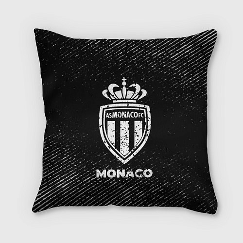 Подушка квадратная Monaco с потертостями на темном фоне / 3D-принт – фото 1