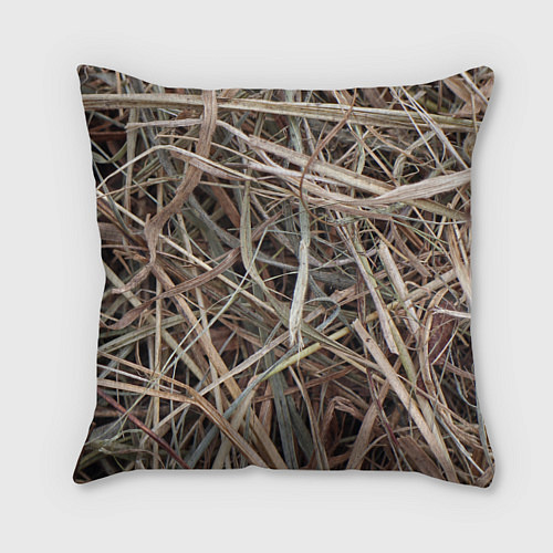 Подушка квадратная Обычная высохшая трава - авангард / 3D-принт – фото 1