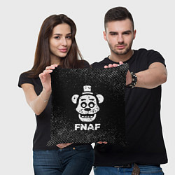 Подушка квадратная FNAF с потертостями на темном фоне, цвет: 3D-принт — фото 2